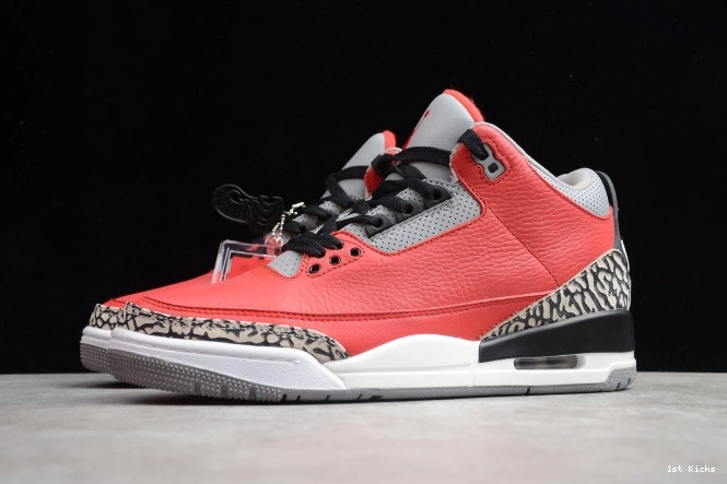 1st Kicks Shoes Air Cement 3 Red Jordan CK5692-600 0812
